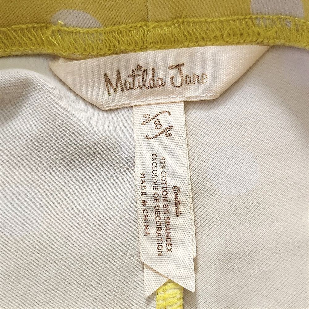 Matilda Jane Girls Kids Yellow Polka Dots "Oh Sunny Day" Ruffled Shorts Size 8 - Picture 7 of 9